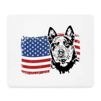 AUSTRALIAN CATTLE DOG America Flag Dog Wilsigns - Mouse Pad (horizontal) - white - Front