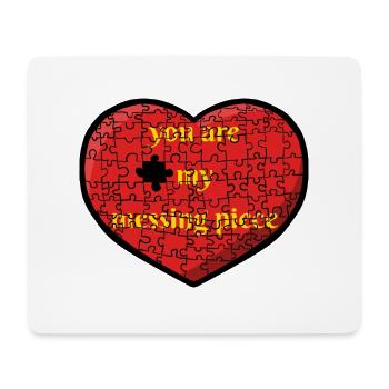Gepuzzeltes Herz - Mousepad (Querformat) - Weiß - Vorne