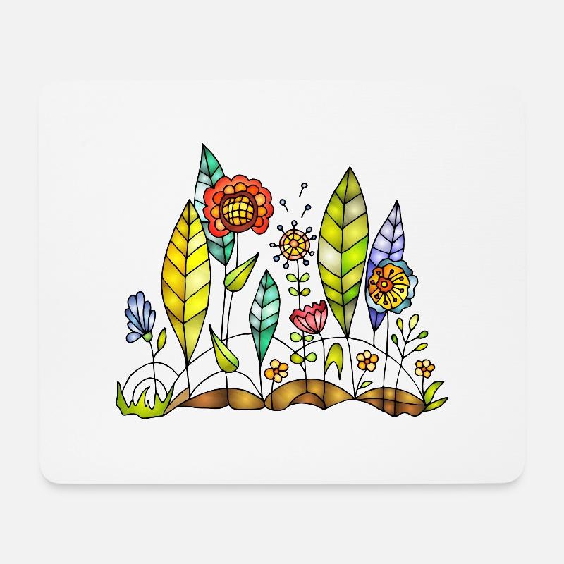 Blumen - Mousepad (Querformat) - Weiß