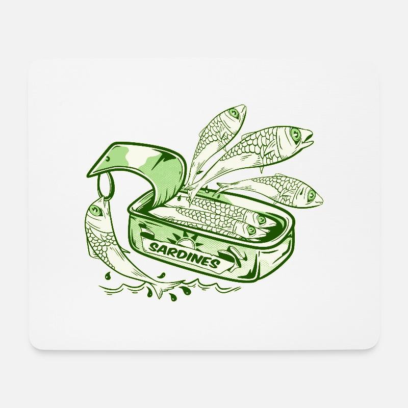 Lustige Sardinen Dose Fischkonserven - Mousepad (Querformat) - Weiß