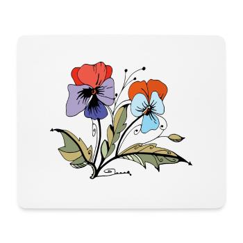 Fleur - Tapis de souris (format paysage) - blanc - Devant