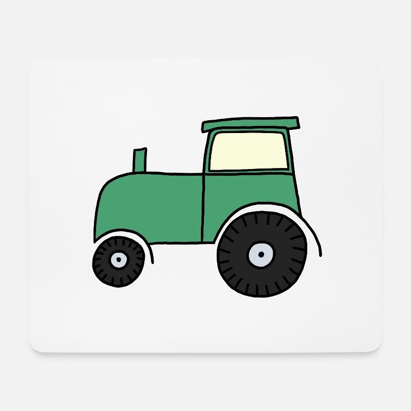 Gezeichneter Traktor - Mousepad (Querformat) - Weiß