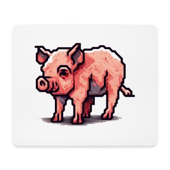 Schwein als Sau in 16 Bit Pixelart - Mousepad (Querformat) - Weiß - Vorne