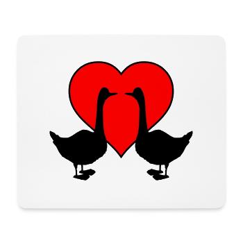 Goose Love 02 - Mouse Pad (horizontal) - white - Front
