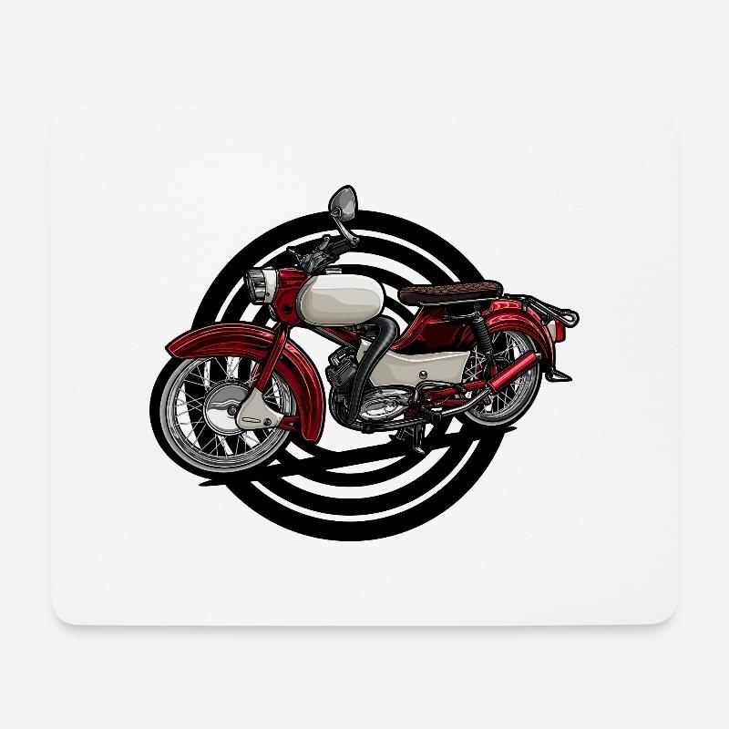Spatz (rot) // Illustration - Mousepad (Querformat) - Weiß