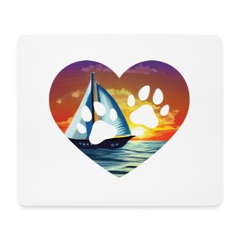 Sailing Ship Sailing Dog's Paw Sailor Sailboat - Mouse Pad (horizontal) - white - Front