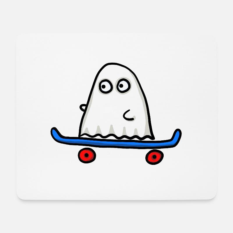 skater Geist - Mousepad (Querformat) - Weiß