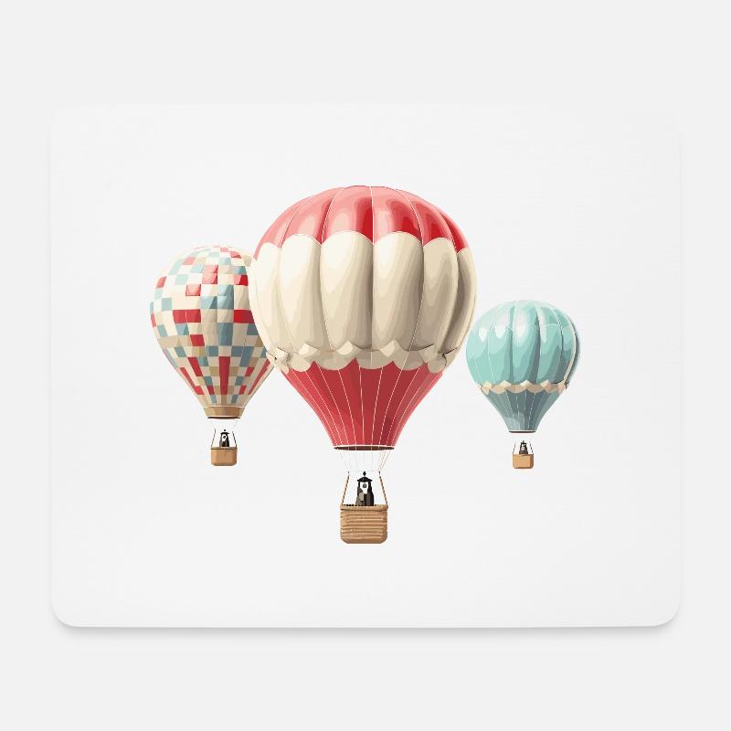 Heißluftballons - Mousepad (Querformat) - Weiß