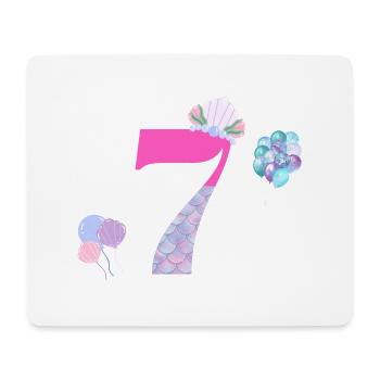 7e anniversaire sirène - Tapis de souris (format paysage) - blanc - Devant