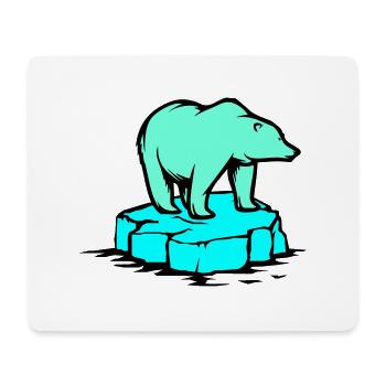 ours blanc - Tapis de souris (format paysage) - blanc - Devant