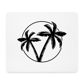 Palm Tree Silhouette Circle - Mouse Pad (horizontal) - white - Front
