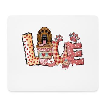 Bloodhound Dog Coffee Lover Dog Mom Valentines Day - Mouse Pad (horizontal) - white - Front