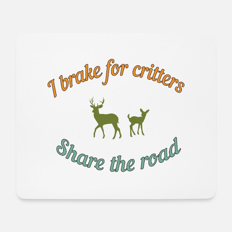 Ich bremse für die Tiere - Mousepad (Querformat) - Weiß