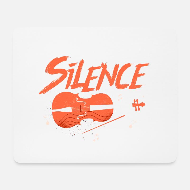 I Destroy Silence Violinist Violin Orchestra - Mousepad (Querformat) - Weiß