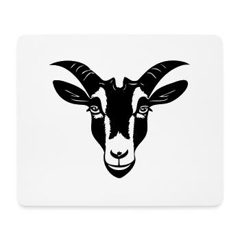 Chèvre dans le Style de dessin animé noir et blanc - Tapis de souris (format paysage) - blanc - Devant