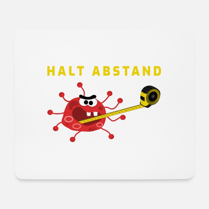 Halt Abstand - Mousepad (Querformat) - Weiß