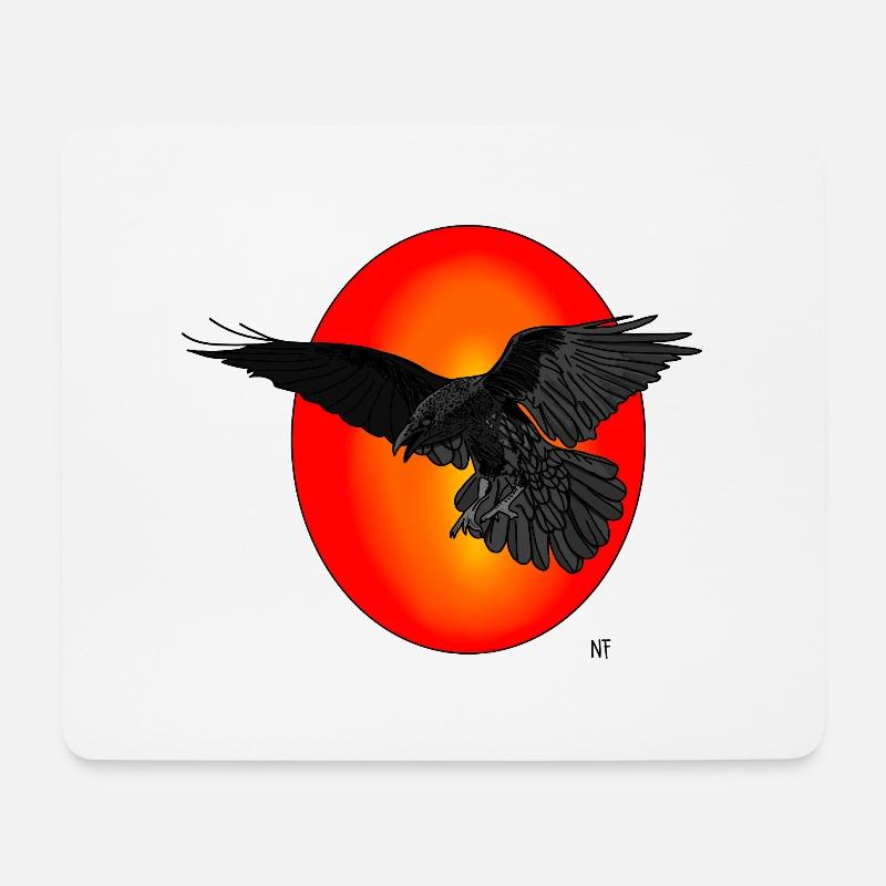 Rabe - Mousepad (Querformat) - Weiß