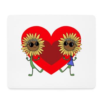 Summer Sunflower Flower Garden Love Flora Couple - Mouse Pad (horizontal) - white - Front