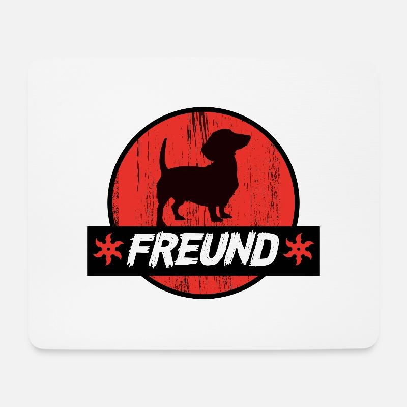 Dackel Freund - Mousepad (Querformat) - Weiß