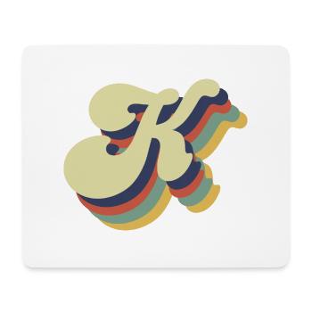 Retro-K-Buchstabe - Mousepad (Querformat) - Weiß - Vorne