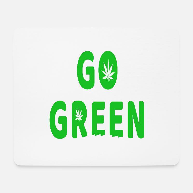 Go Green typo - Mousepad (Querformat) - Weiß