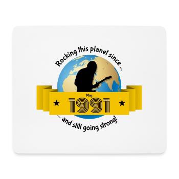 33rd Birthday Rocking this planet since 05/1991 - Mouse Pad (horizontal) - white - Front