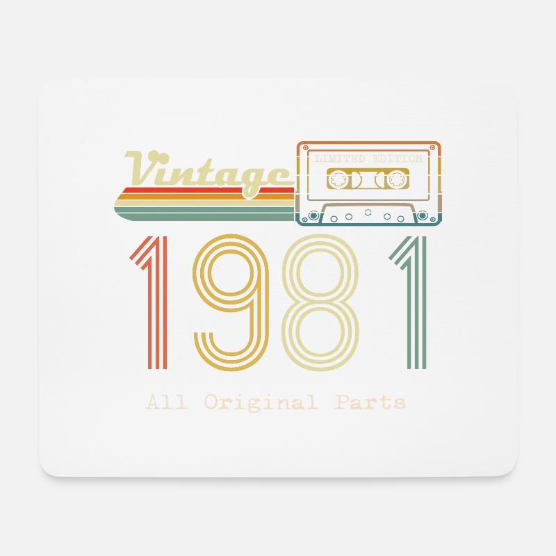 1981 Original 1981 Vintage Vintage Retro Jahrestag - Mousepad (Querformat) - Weiß