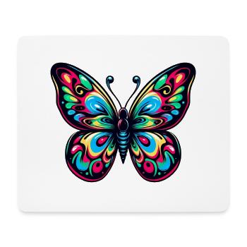Bunter Schmetterling - Mousepad (Querformat) - Weiß - Vorne