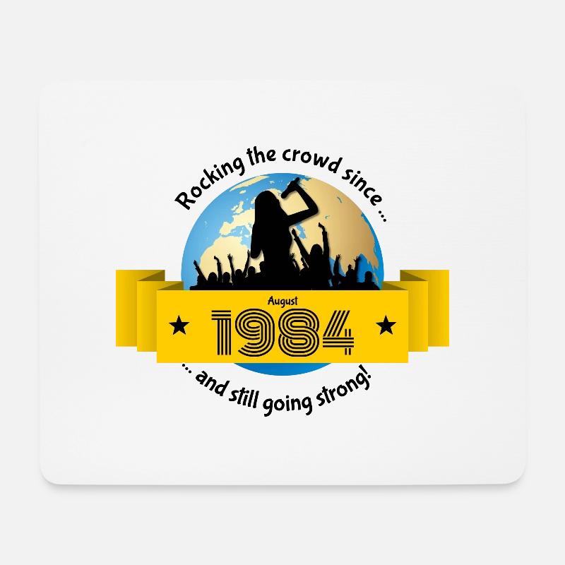 40. Geburtstag Rocking the crowd since 08/1984 - Mousepad (Querformat) - Weiß