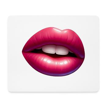 Tongue - Pink Lips - Charming Sweetness - Mouse Pad (horizontal) - white - Front
