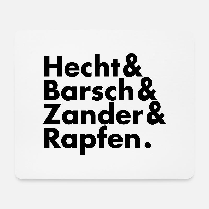 Hecht Barsch Zander Rapfen black typo - Mousepad (Querformat) - Weiß