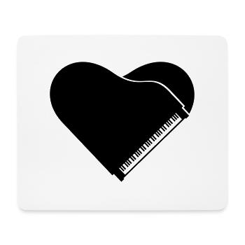 I Love Klavier Piano Herz Musik Instrument Liebe - Mousepad (Querformat) - Weiß - Vorne