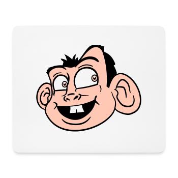 Affe Gesicht Süßer Niedlicher Kopf Lacht Glücklich - Mousepad (Querformat) - Weiß - Vorne