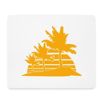 3 Palm Trees Island Tree Stripes Sun Sunset - Mouse Pad (horizontal) - white - Front