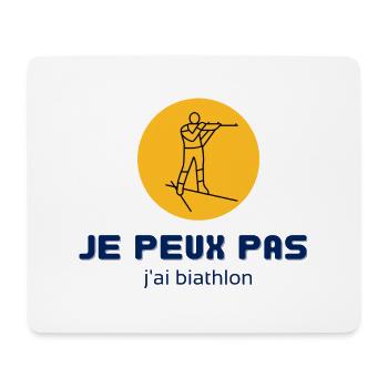 Ich kann nicht Biathlon - Mousepad (Querformat) - Weiß - Vorne