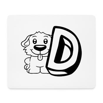 Hund D Buchstabe Dog Sitzender Kleiner Hund Süß - Mousepad (Querformat) - Weiß - Vorne