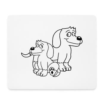 Two Dogs Family Child Mother Father Dad Mom Sweet - Mouse Pad (horizontal) - white - Front