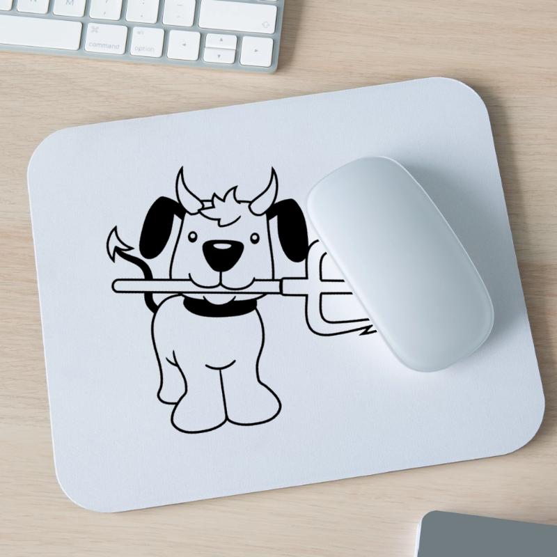 Dog Devil Satan Hell Evil Trident Horns Cool Mouse Pad (horizontal)