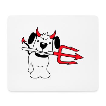 Chien Diable Satan Enfer Mal Trident Cornes Cool - Tapis de souris (format paysage) - blanc - Devant