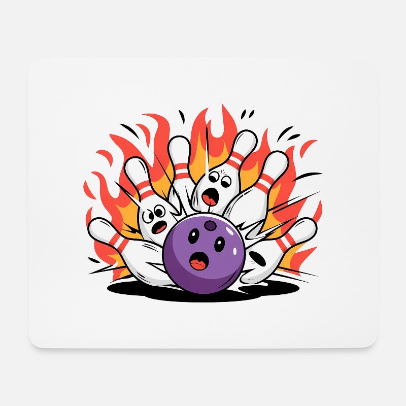 Bowling zerstört Bowling Bowling - Mousepad (Querformat) - Weiß