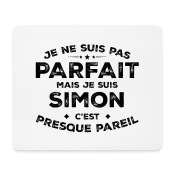Simon Un Prénom, Une Attitude L’Humour Simon - Tapis de souris (format paysage) - blanc - Devant