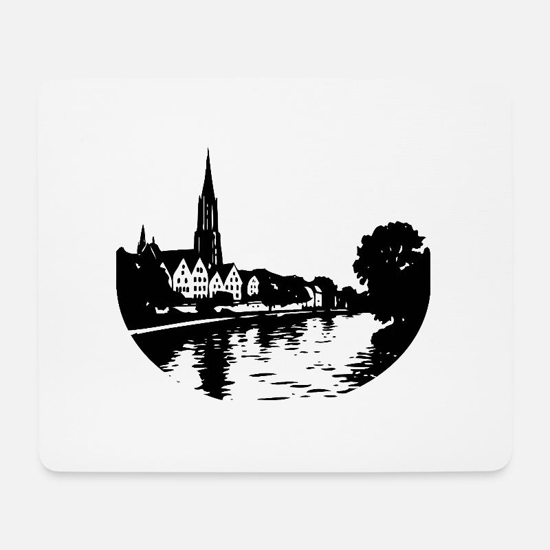Donau in Ulm - Mousepad (Querformat) - Weiß