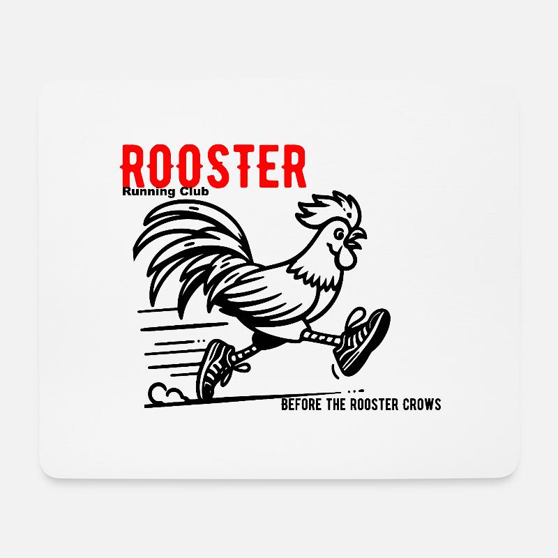 Rooster running club 1 - Mousepad (Querformat) - Weiß