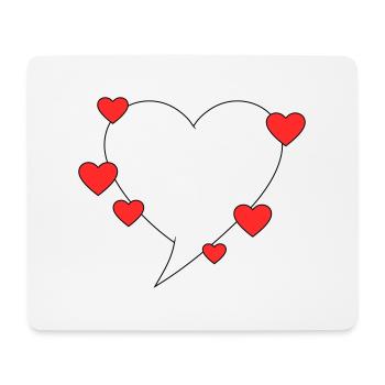 Speech bubble with hearts - Mouse Pad (horizontal) - white - Front