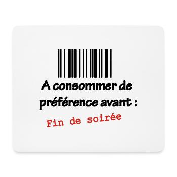 T-shirt Humour célibataire : A consommer - Tapis de souris (format paysage) - blanc - Devant