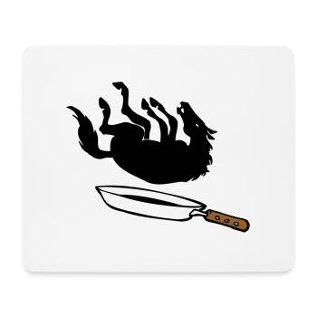 Pferd in der Pfanne - Mousepad (Querformat) - Weiß - Vorne