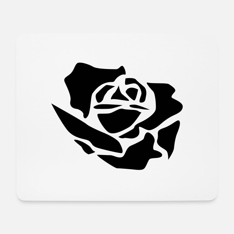 rosenknospe - Mousepad (Querformat) - Weiß