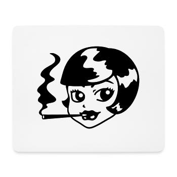 20er Girl - Smoke - Line - Mousepad (Querformat) - Weiß - Vorne