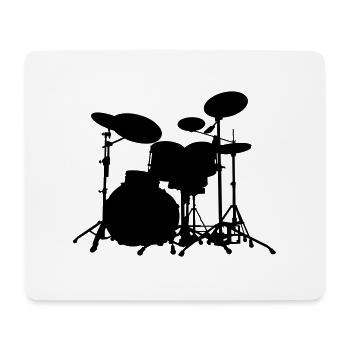 Schlagzeug - Drums - Mousepad (Querformat) - Weiß - Vorne