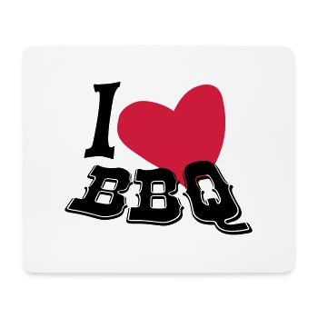 I love BBQ - Mousepad (Querformat) - Weiß - Vorne